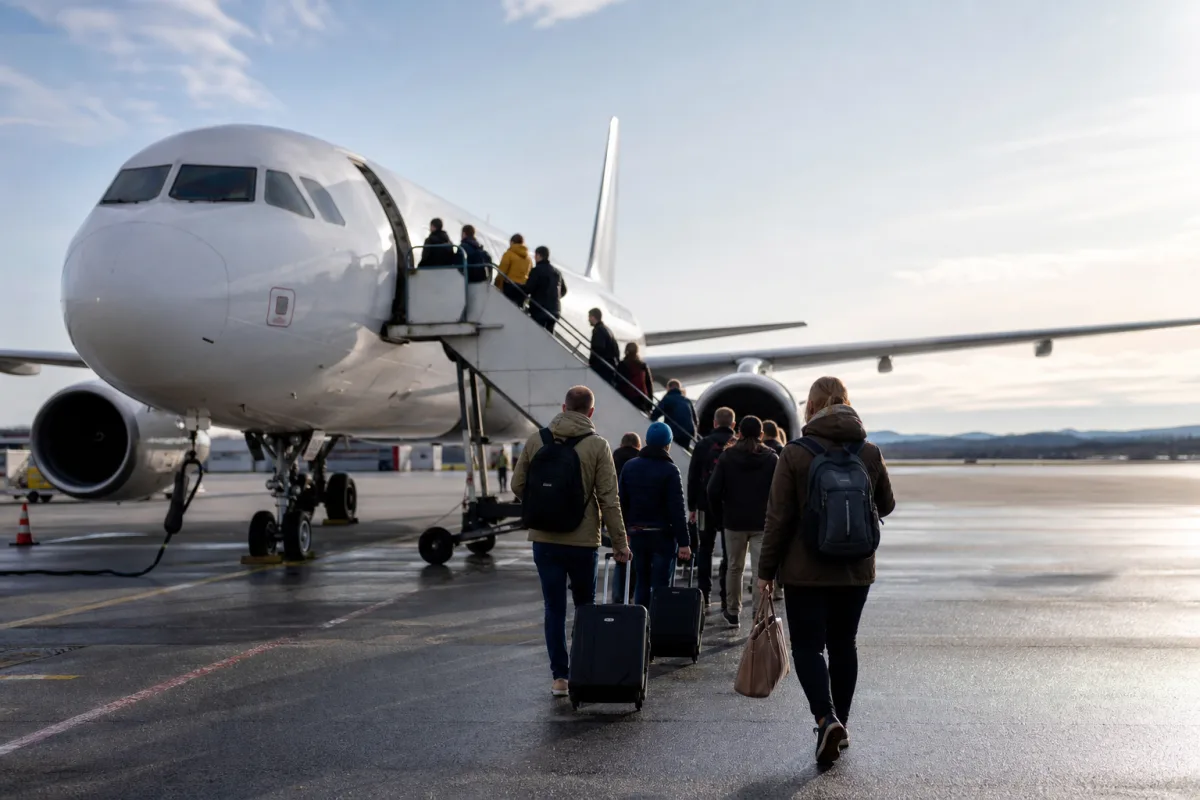 Norwegian-flygplan vid gate inför boarding