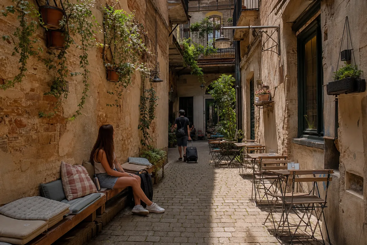Ruinbar-hostel i judiska kvarteren i Budapest