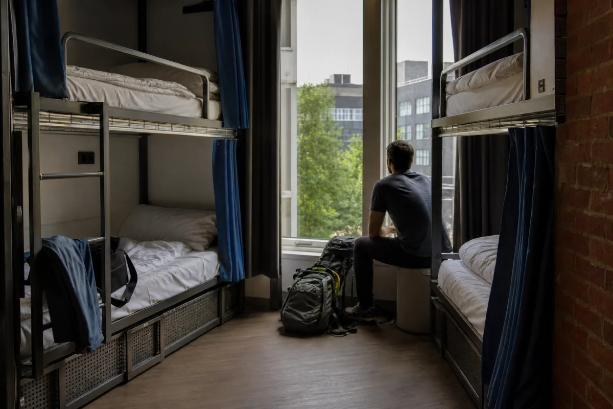 Sovsal på hostel nära Camden Market i London